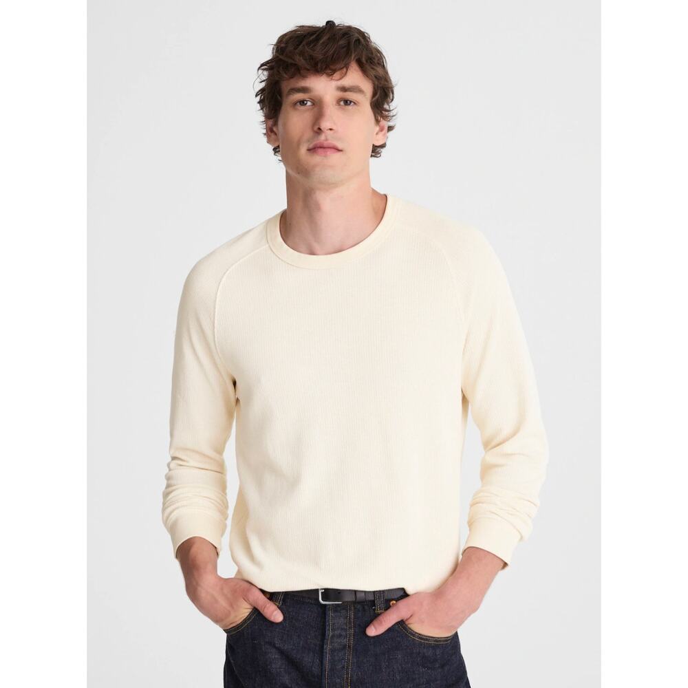 Madewell | NWT Mens Thermal Long Sleeve Tee Parchment Textured Knit | Sz XS